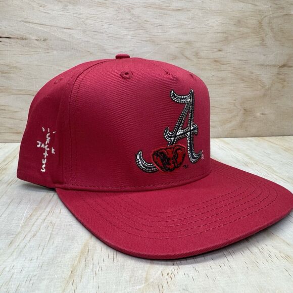 NEW Alabama Crimson Tide Travis Scott Cactus Jack x Mitchell Ness Snapback Hat - Picture 1 of 10